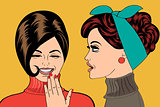 pop art retro women in comics style that gossip