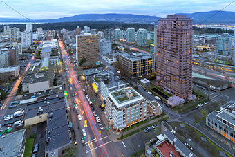 Vancouver BC Cityscape at Dusk