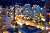 Vancouver BC City Lights During Blue Hour