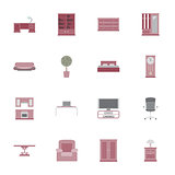 Furniture flat icon set