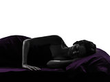 woman in bed sleeping lying on side silhouette