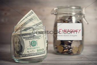 Financial concept with emergency label.