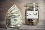 Financial concept with college label.