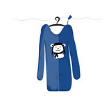 Sweater on hangers with funny bear design