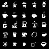 Coffee icons on black background