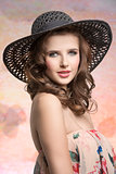 Brunette with hat