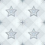 Seamless pattern, stars and checkered