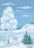 Christmas Winter Forest Landscape