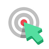 Flat Target icon with green arrow cursor.