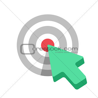 Flat Target icon with green arrow cursor.