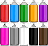 Color Spray Cans In Various Colours