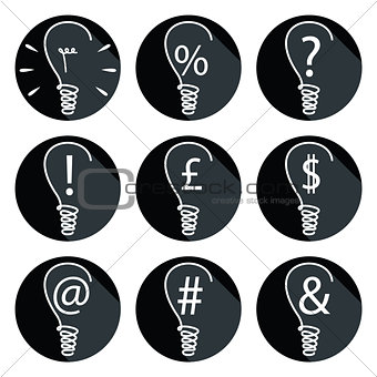 Ideas - bulbs set of icons