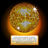 Golden disco ball plaque