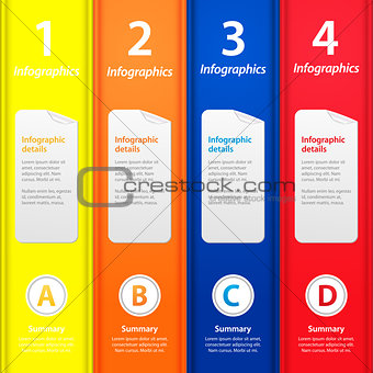 Multicolor folders infographic