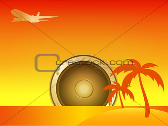 Summer Island with Speaker and Aircraft