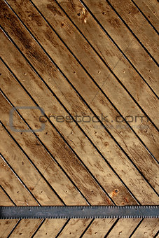 Ancient wood with metal plank