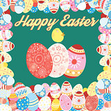 Easter card with colored eggs