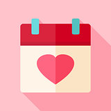 Valentine day holiday calendar with heart