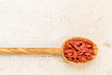 spoon of dried goji berries