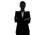 business woman arms crossed portrait  silhouette