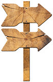 Wooden Directional Sign - Two Arrows