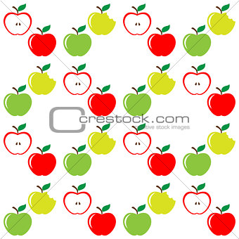 Seamless pattern of set apples