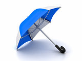 blue and white umbrella