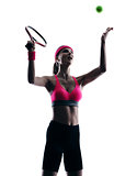 woman tennis player portrait silhouette