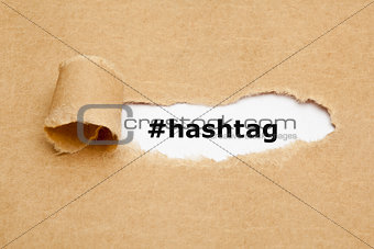 Hashtag Torn Paper Concept