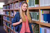 Pretty student in the library
