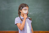 Pupil looking camera with magnifying glass