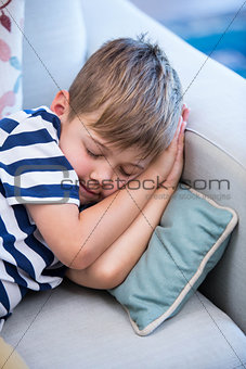 Little boy sleeping on the couch