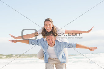 Happy couple having fun together