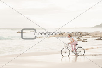 Casual woman on a bike ride
