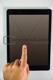 Man using his tablet pc