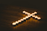 Candles in shape of cross
