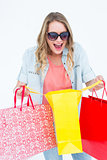 Woman holding some shopping bags