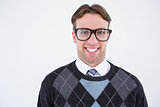 Geeky hipster smiling at camera