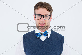Geeky hipster looking at camera