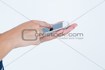 Hands showing smartphone