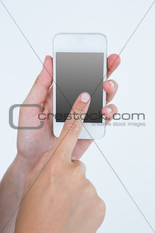 Hands showing smartphone