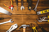 DIY tools laid out on table