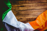 Ireland flag on wooden table