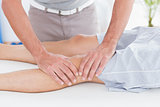Man having knee massage