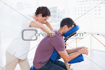 Man having back massage