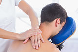 Man having back massage