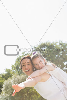 Mother and daughter having fun