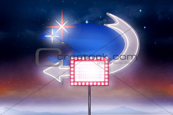 Composite image of neon sign
