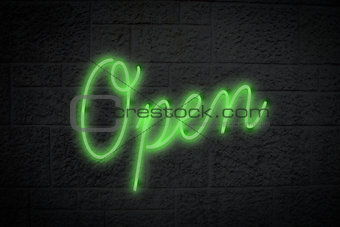 Composite image of open sign