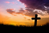 Composite image of wooden cross